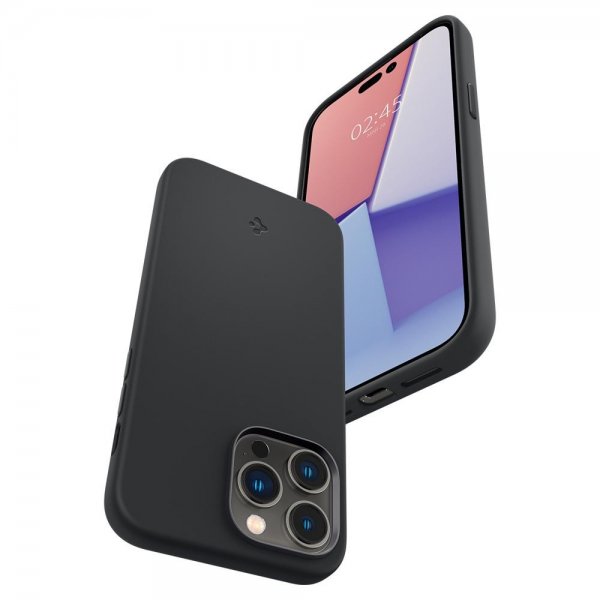Spigen iPhone 14 Pro Max -kuori Silicone Fit MagFit Musta