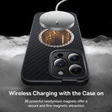 Baseus iPhone 14 Pro Max Kuori Synthetic Fiber MagSafe Musta