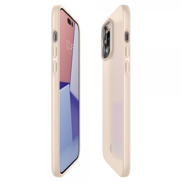 Spigen iPhone 14 Pro Max Thin Fit -suojakuori, hiekanbeige