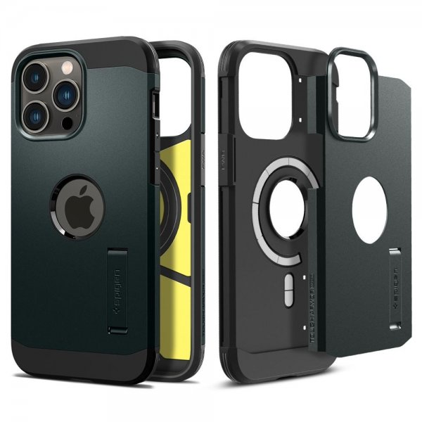 Spigen iPhone 14 Pro Max -kuori Tough Armor MagFit Abyss Green