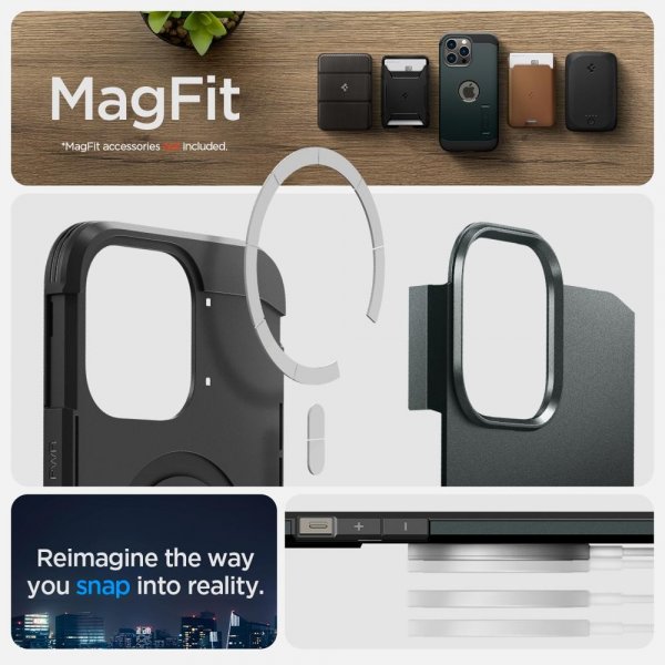 Spigen iPhone 14 Pro Max -kuori Tough Armor MagFit Abyss Green