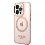 Guess iPhone 14 Pro Max Kuori Läpikuultava MagSafe Vaaleanpunainen