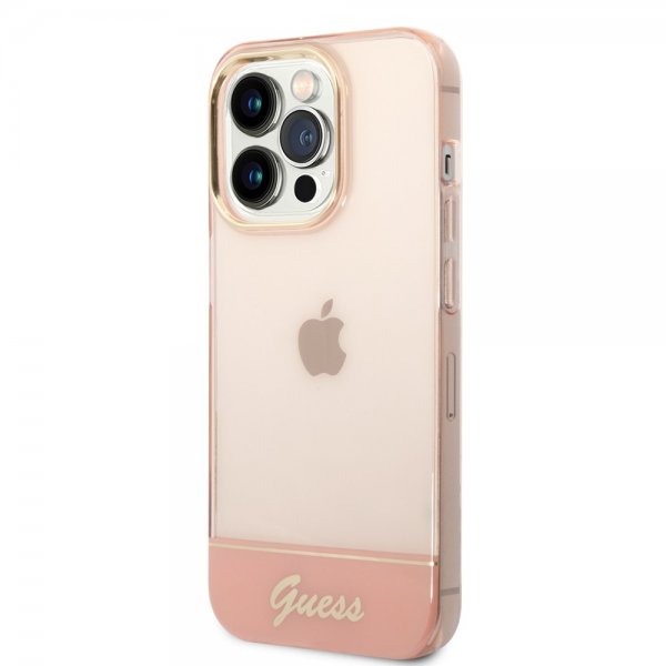 Guess iPhone 14 Pro Max Kuori Läpikuultava Pinkki