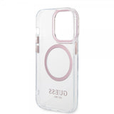 Guess iPhone 14 Pro Max -kuori läpinäkyvä MagSafe pinkki läpinäkyvä