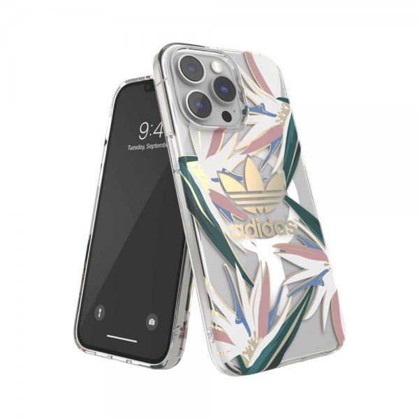 Adidas iPhone 14 Pro Max Kuori Trefoil Kirkas Kotelo MagSafe Kulta