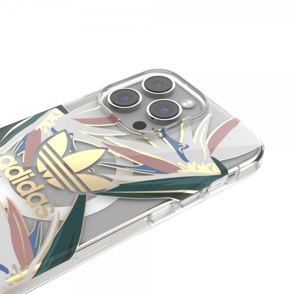 Adidas iPhone 14 Pro Max Kuori Trefoil Kirkas Kotelo MagSafe Kulta