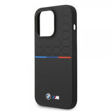 BMW iPhone 14 Pro Max Kuori Tricolor Line & Logo Musta