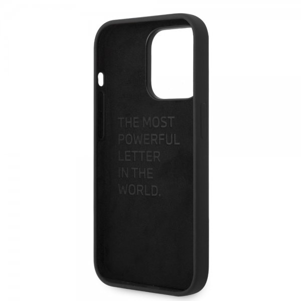 BMW iPhone 14 Pro Max Kuori Tricolor Line & Logo Musta