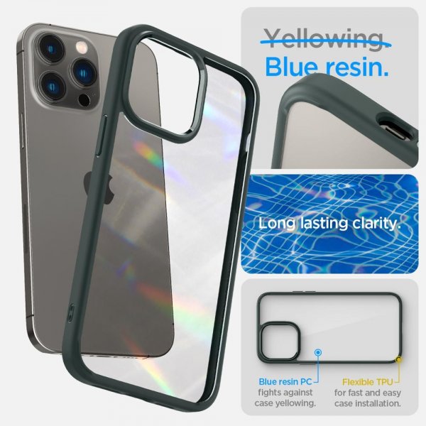 Spigen iPhone 14 Pro Max Ultra Hybrid -suojakuori, Abyss Green