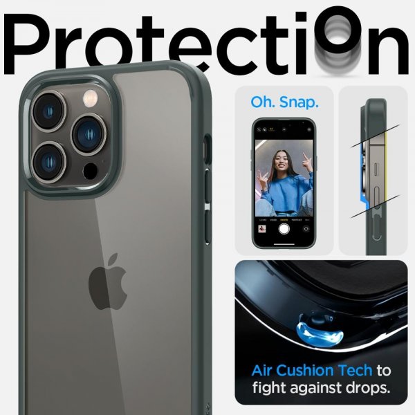 Spigen iPhone 14 Pro Max Ultra Hybrid -suojakuori, Abyss Green