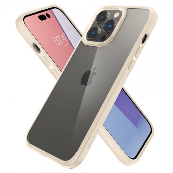 Spigen iPhone 14 Pro Max Ultra Hybrid -kuori, hiekanvärinen