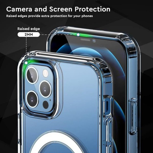 Rvelon iPhone 14 Pro Max Kuori TPU MagSafe Läpinäkyvä