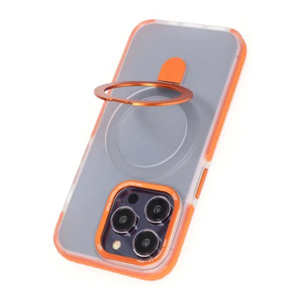 iPhone 14 Pro -kuoret MagSafe, taittuva jalusta, oranssi