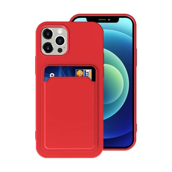 iPhone 14 Pro Kuoret Korttipidike Punainen