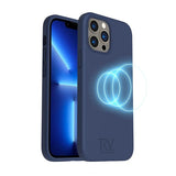 Rvelon iPhone 14 Pro Kuori Silikoni MagSafe Tummanharmaa