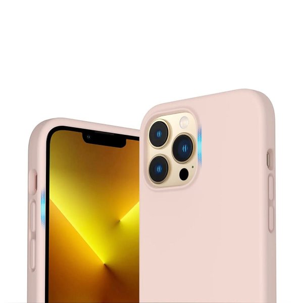 Rvelon iPhone 14 Pro Kuori Silikoni MagSafe Hiekkaruusu