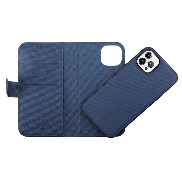 Rvelon iPhone 14 Pro -magneettikotelo, irrotettava, sininen