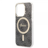 Guess iPhone 14 Pro Kuori 4G Pattern MagSafe Musta