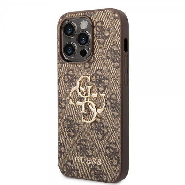 Guess iPhone 14 Pro Kuoret Big Metal Logo Ruskea