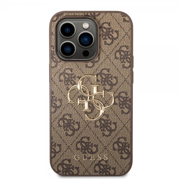 Guess iPhone 14 Pro Kuoret Big Metal Logo Ruskea