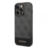 Guess iPhone 14 Pro Kuori Bottom Stripe Metal Logo Harmaa