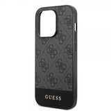 Guess iPhone 14 Pro Kuori Bottom Stripe Metal Logo Harmaa
