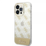 Guess iPhone 14 Pro Kuori Bottom Stripe Script Logo Kulta