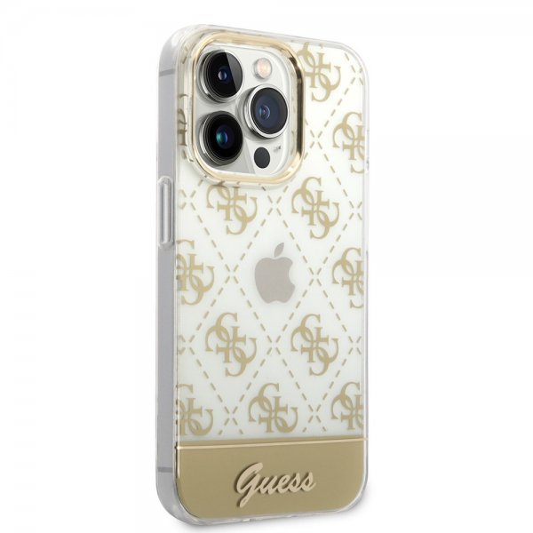 Guess iPhone 14 Pro Kuori Bottom Stripe Script Logo Kulta