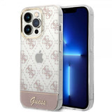Guess iPhone 14 Pro Kuori Bottom Stripe Script Logo Ruusukulta