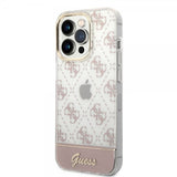 Guess iPhone 14 Pro Kuori Bottom Stripe Script Logo Ruusukulta
