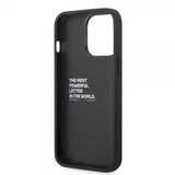 BMW iPhone 14 Pro Kuori Hiilikuituvaikutelma Painettu Logo Musta