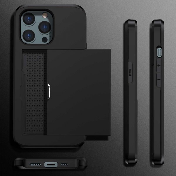 iPhone 14 Pro Card Slide -suojakuori, musta