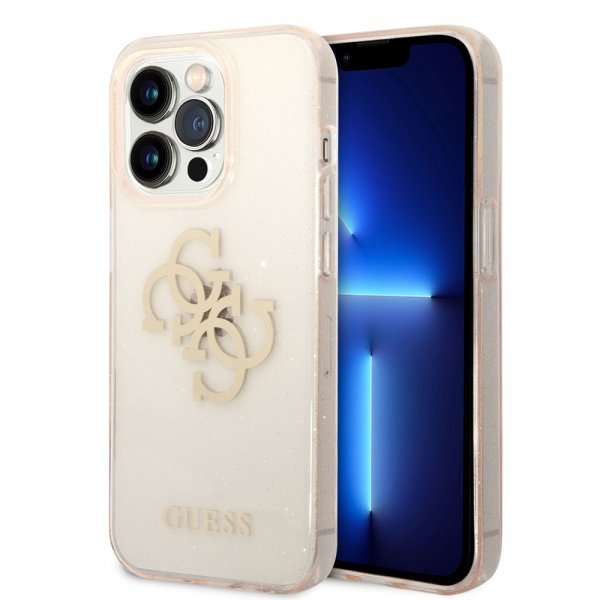 Guess iPhone 14 Pro Kuori Full Glitter Kulta