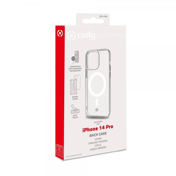 Celly iPhone 14 Pro -kuori GELSKINMAG MagSafe Läpinäkyvä