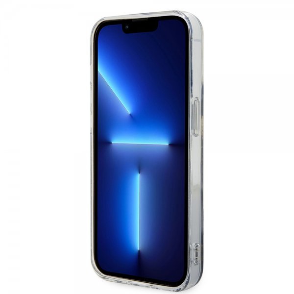 Guess iPhone 14 Pro -kuoret Golden Marble MagSafe, musta