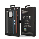 BMW iPhone 14 Pro Kuoret Hexagonal Pattern Musta