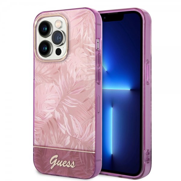 Guess iPhone 14 Pro Kuori Jungle Pink