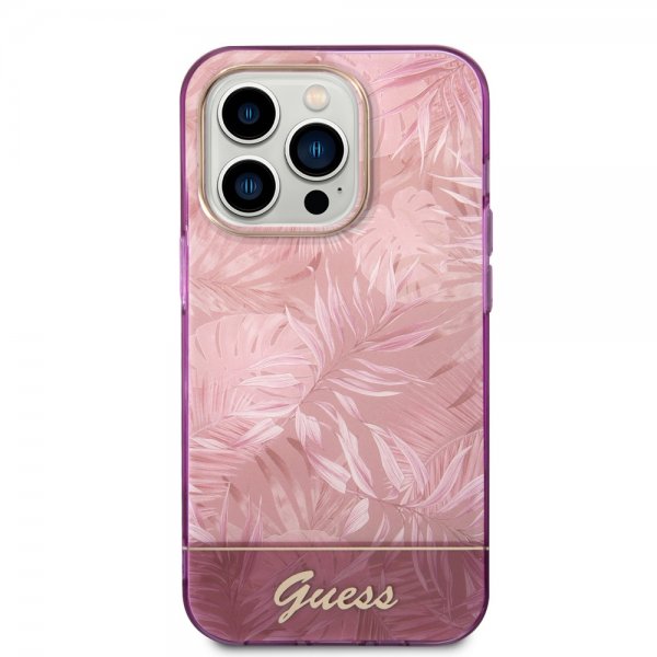 Guess iPhone 14 Pro Kuori Jungle Pink