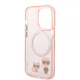 Karl Lagerfeld iPhone 14 Pro -kuori Karl & Choupette MagSafe, pinkki