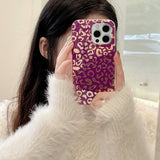 iPhone 14 Pro Leopardikuvioinen Kuori Violetti