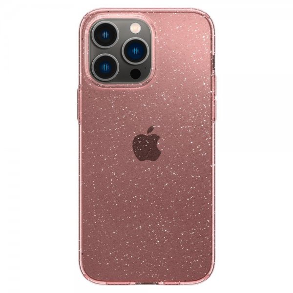 Spigen iPhone 14 Pro -suojakuori Liquid Crystal Glitter Rose Quartz