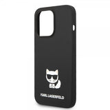 Karl Lagerfeld iPhone 14 Pro Suojakuori Liquid Silicone Choupette Musta