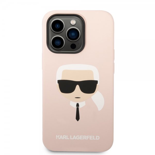 Karl Lagerfeld iPhone 14 Pro -kuori Liquid Silicone Karl MagSafe Pinkki