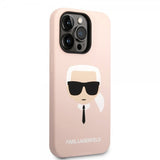 Karl Lagerfeld iPhone 14 Pro -kuori Liquid Silicone Karl MagSafe Pinkki