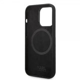 Karl Lagerfeld iPhone 14 Pro -kuori Liquid Silicone Karl MagSafe Musta