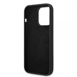 Guess iPhone 14 Pro -kuoret, Liquid Silicone Metal Logo, musta