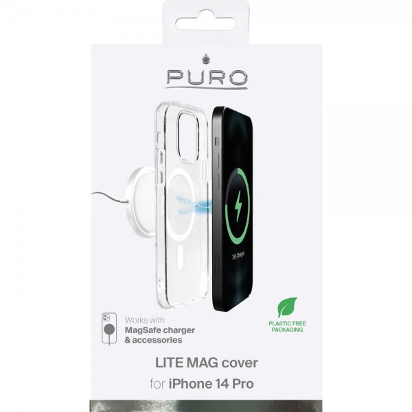 Puro iPhone 14 Pro kuori LITE MAG Läpinäkyvä