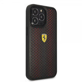 Ferrari iPhone 14 Pro Kuoret Logo Perforoitu Punainen