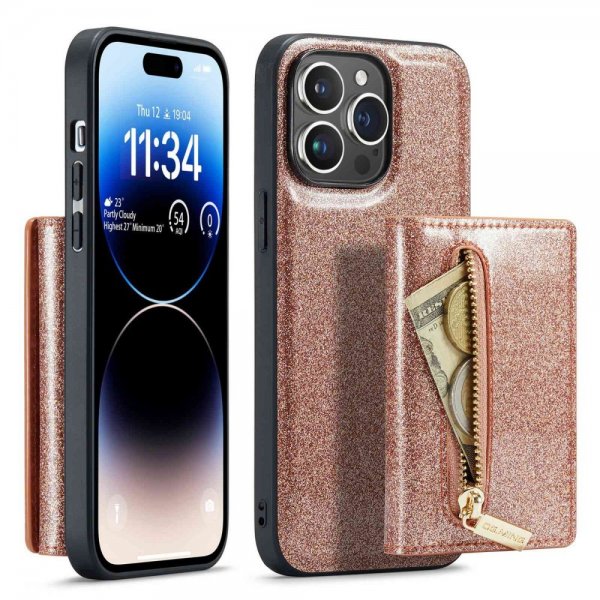 Dg.Ming iPhone 14 Pro Kuori M3-sarja Irrotettava Korttikotelo Kulta