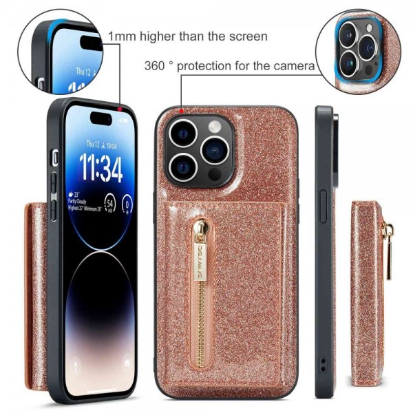 Dg.Ming iPhone 14 Pro Kuori M3-sarja Irrotettava Korttikotelo Kulta